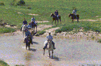 Riders at the river crossing